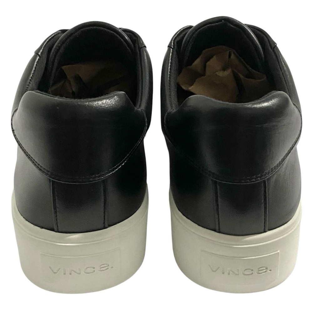 Vince Benfield Platform Leather Sneakers Black 8.5 - Picture 7 of 12